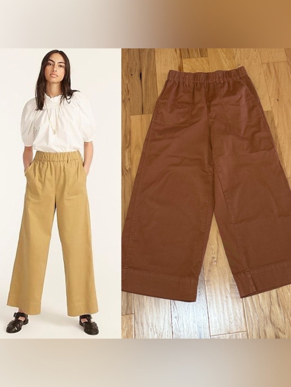 J Crew Pull-on wide-leg chino pant
